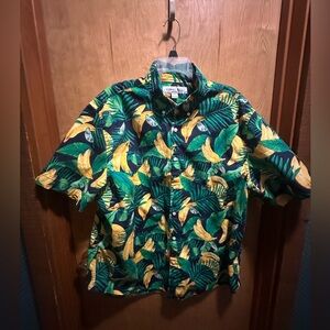 Old Navy Men’s Tropical Leaf Print Button Down Shirt XXL
